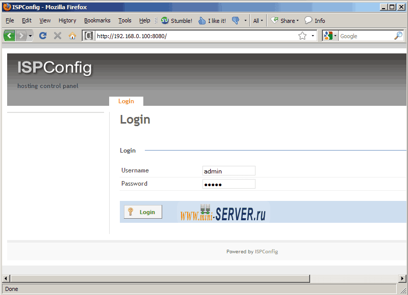 Установка ISPConfig 3 Установка ISPConfig 3