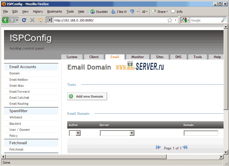 Установка ISPConfig 3 Установка ISPConfig 3