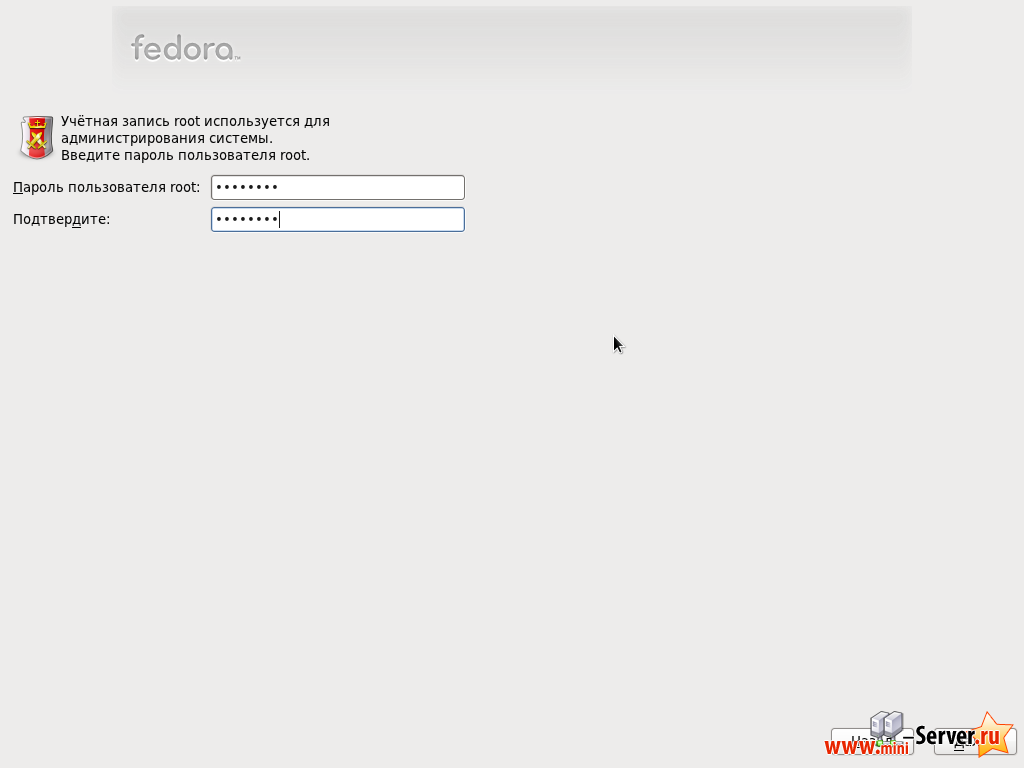 Создание пароля root в Fedora 15