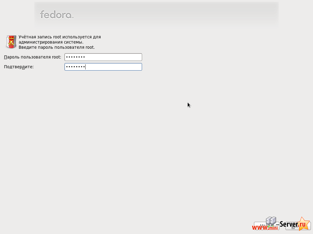 Создание пароля root в Fedora 15 Создание пароля root в Fedora 15