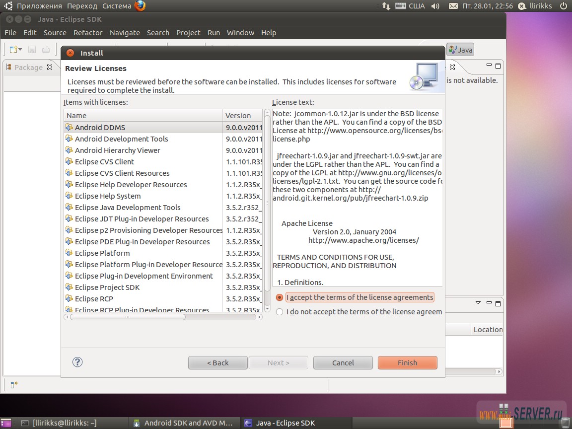 Лицензионное условие Android SDK Eclipse Лицензионное условие Android SDK Eclipse