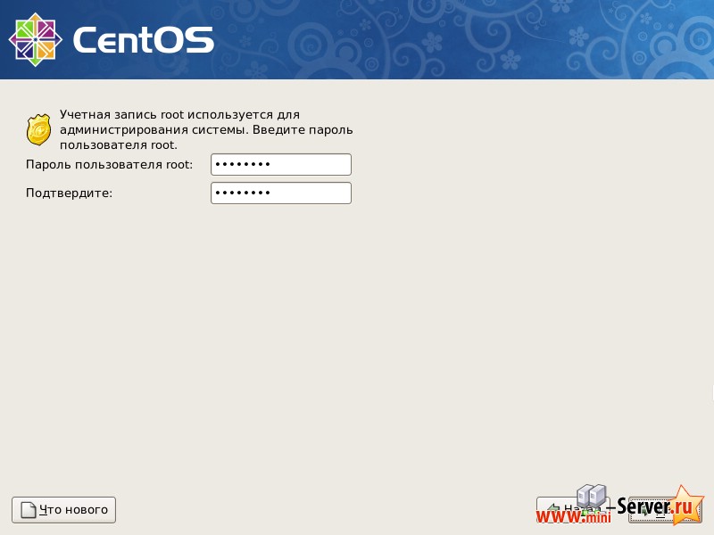 Установка пароля в CentOS Установка пароля в CentOS