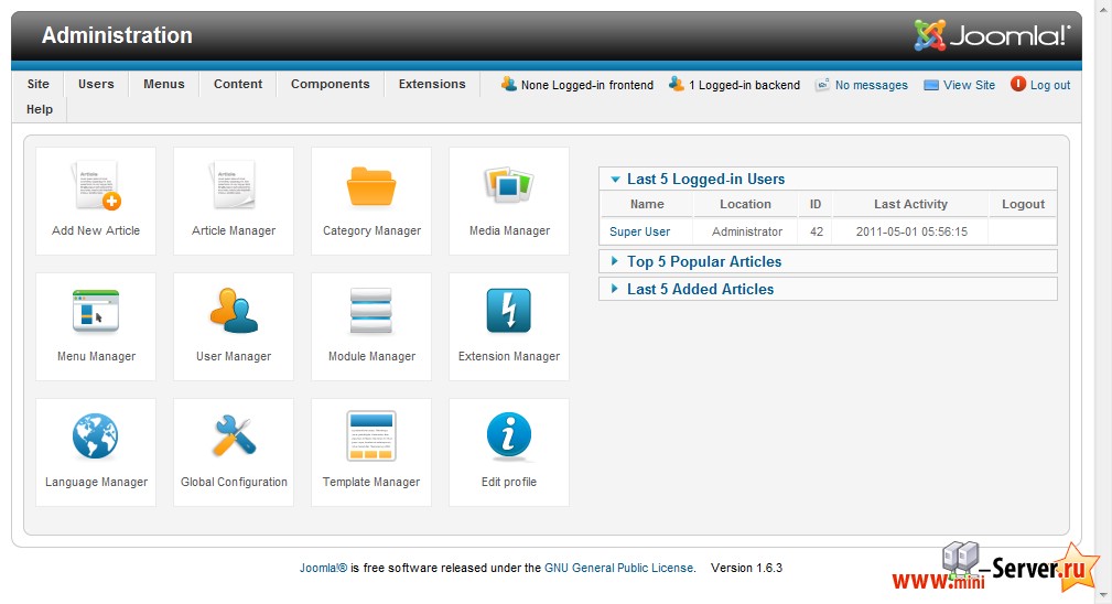 Настройка Joomla 1.6 Настройка Joomla 1.6