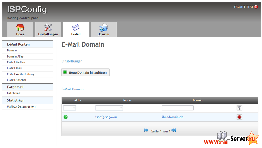 Почтовые домены ISPconfig 3 Почтовые домены ISPconfig 3
